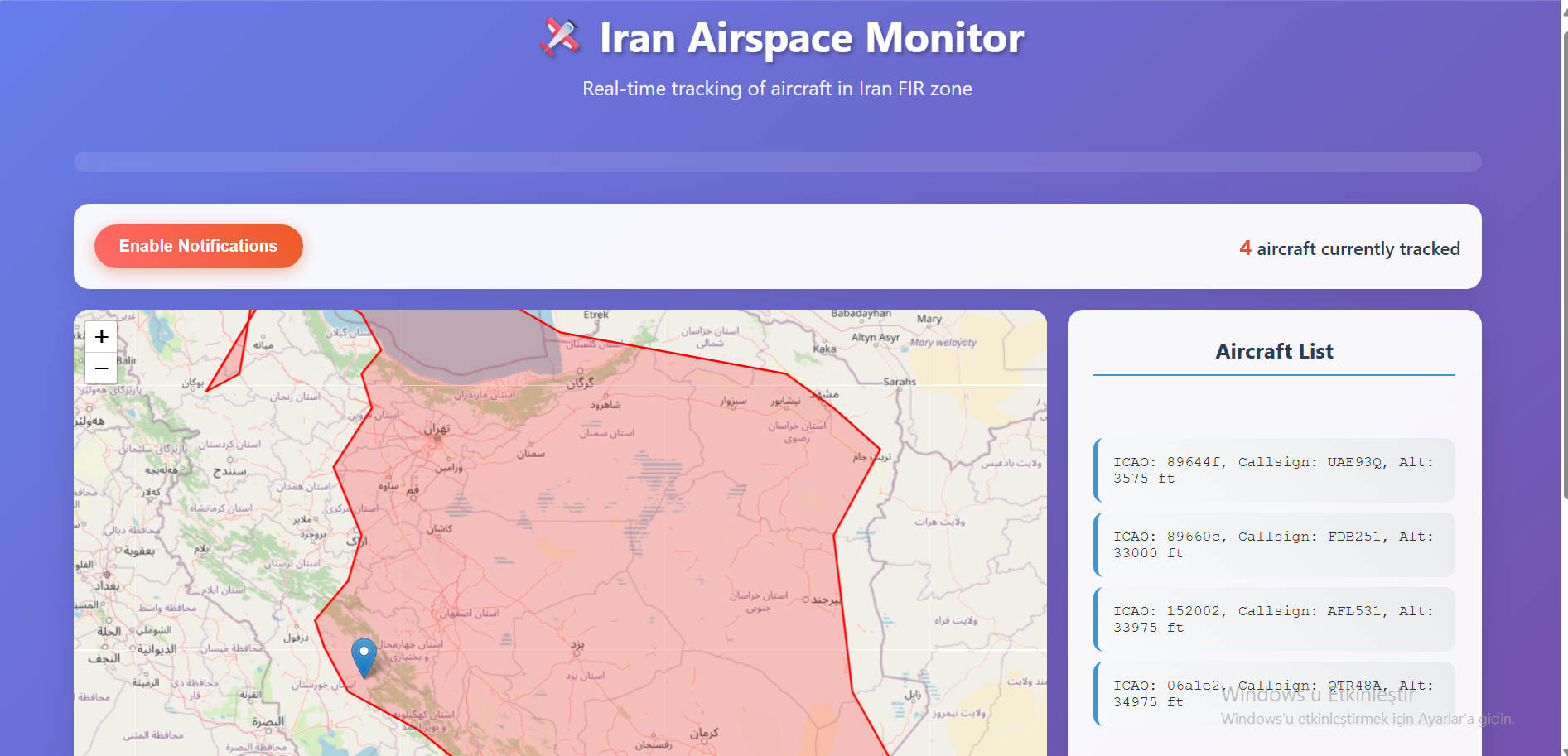Iran Airspace Monitor cover image